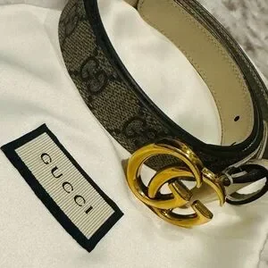 Gucci | Accessories | Gucci Womens White Ebony Gg Skinny  display picture 3